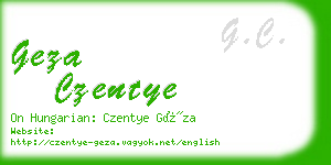 geza czentye business card